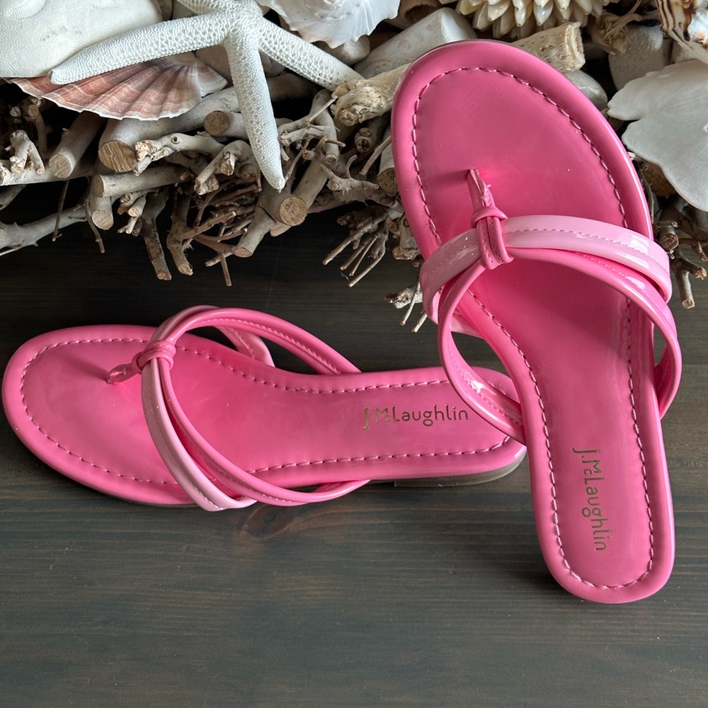 J. McLaughlin pink patent leather sandals 7